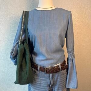 Beachlunchlounge Lyocell Bell Sleeve Boho Top Women’s Medium